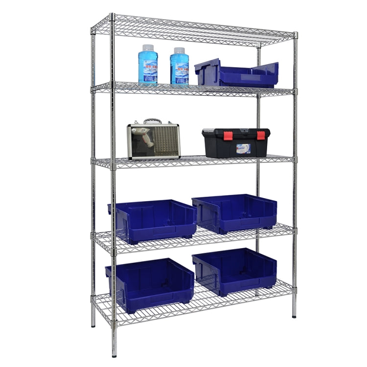 [US Warehouse] 5-layer Adjustable Electroplated Iron Shelf, Size: 70.9 x 41.7 x 17.7 inch