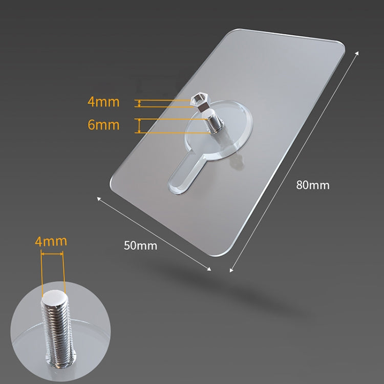 Screw Sticky Hook Wall Hanging Punch-free Wall Sticker Hook, Screw Length: 6mm (Transparent)