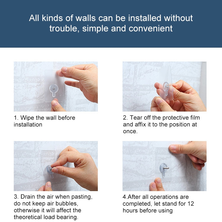Screw Sticky Hook Wall Hanging Punch-free Wall Sticker Hook, Screw Length: 6mm (Transparent)