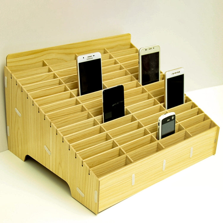 Wooden Multi-cell Mobile Phone Film Stand Desktop Display Rack, 60 Grids, Size: 41.7x34.5x23cm