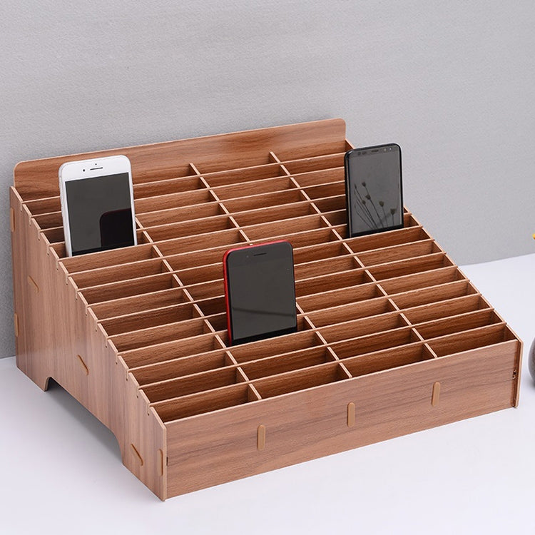 Wooden Multi-cell Mobile Phone Film Stand Desktop Display Rack, 60 Grids, Size: 41.7x34.5x23cm
