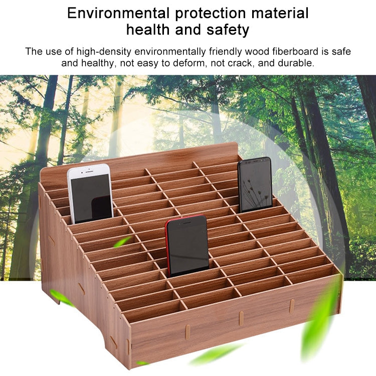 Wooden Multi-cell Mobile Phone Film Stand Desktop Display Rack, 60 Grids, Size: 41.7x34.5x23cm