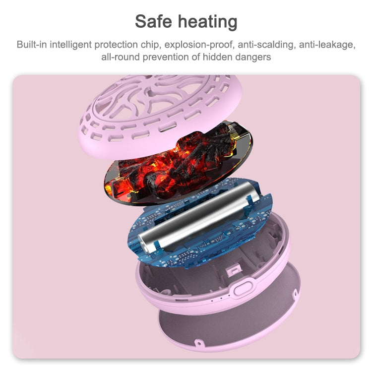 N9 3600mAh 6.5W Portable Aluminum  Alloy Round Hand Warmer(Pink)