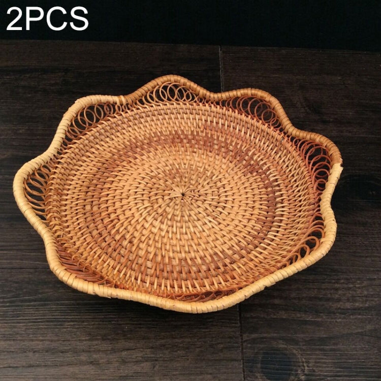 2 PCS GP3 Braided Sweet Vegetable Fruit Snack Storage Tray Basket