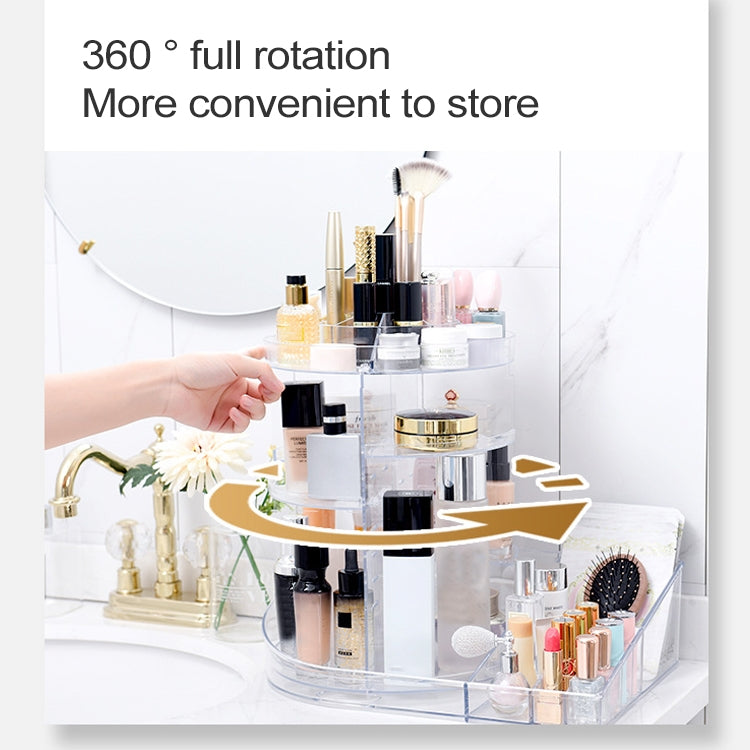 360 Degree Rotating Makeup Box Transparent Lipstick Multi-function Desktop Cosmetics Shelf Storage Box