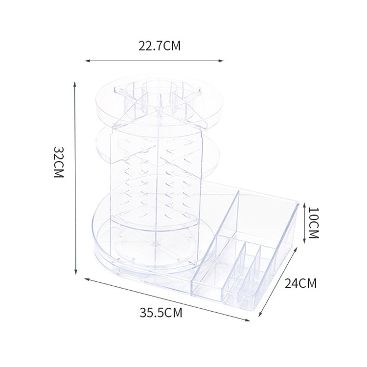 360 Degree Rotating Makeup Box Transparent Lipstick Multi-function Desktop Cosmetics Shelf Storage Box