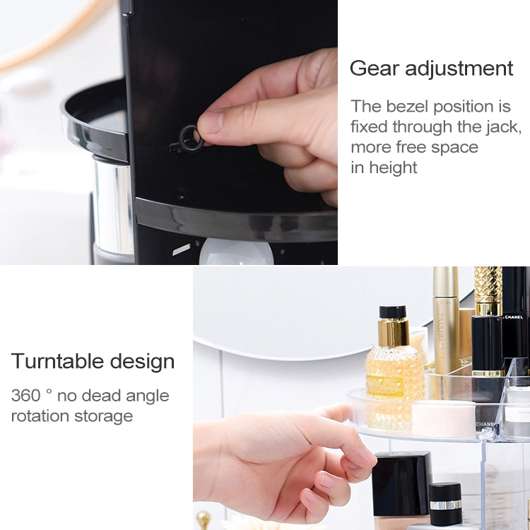 360 Degree Rotating Makeup Box Transparent Lipstick Multi-function Desktop Cosmetics Shelf Storage Box