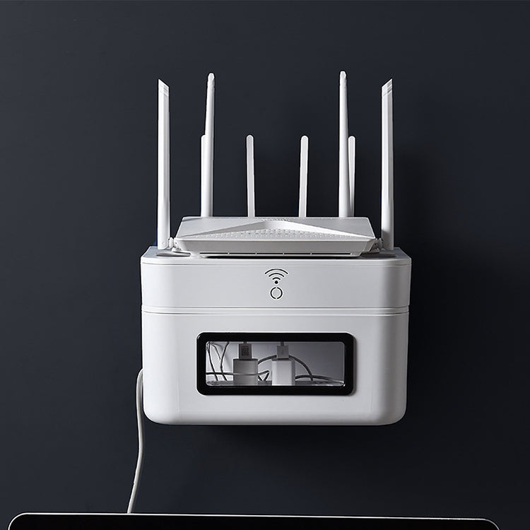 Wall Shelf Free Punching TV Top Box Rack WIFI Router Storage Box