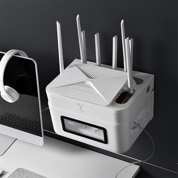 Wall Shelf Free Punching TV Top Box Rack WIFI Router Storage Box