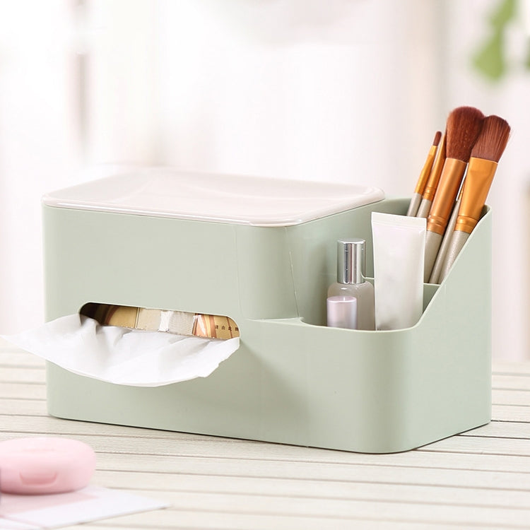 Creative Multi-function Tissue Box Simple Household Plastic Desktop Storage Box, Size:24.5x13x13cm (Green)