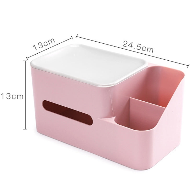 Creative Multi-function Tissue Box Simple Household Plastic Desktop Storage Box, Size:24.5x13x13cm (Green)