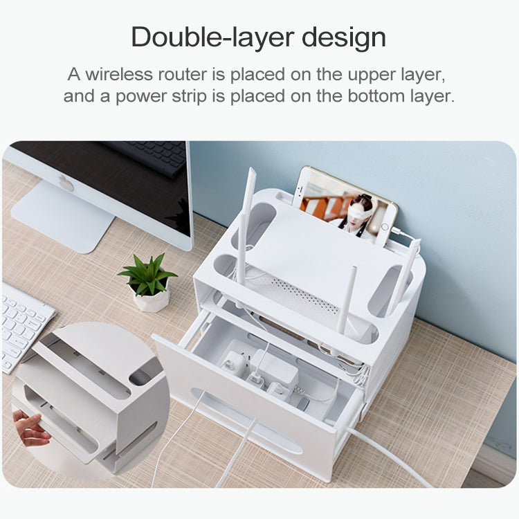 Drawer Type Shelf Free Punching TV Top Box Rack WIFI Router Storage Box