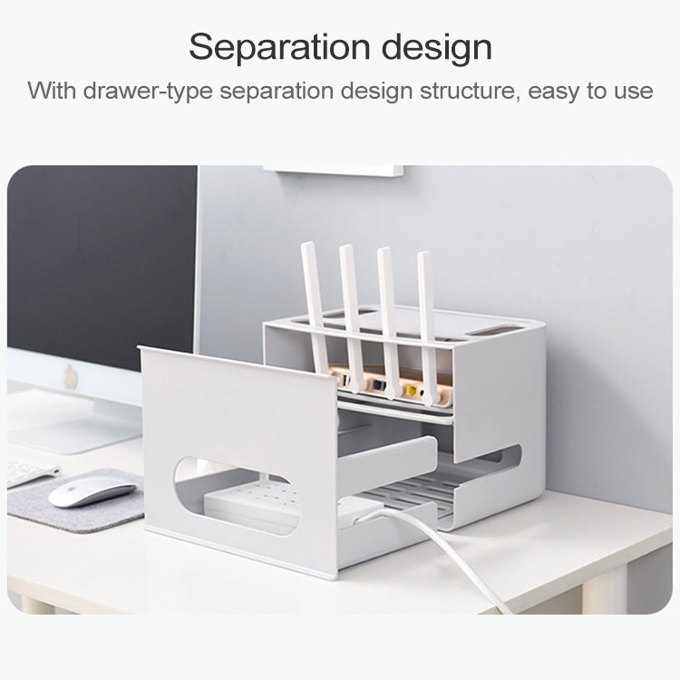 Drawer Type Shelf Free Punching TV Top Box Rack WIFI Router Storage Box
