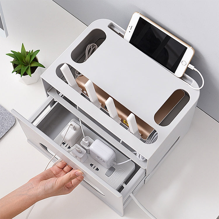 Drawer Type Shelf Free Punching TV Top Box Rack WIFI Router Storage Box
