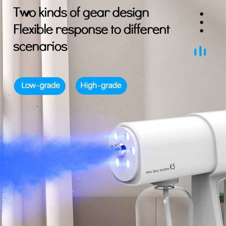 K5 Handheld Blue Light Disinfection Nano Spayer USB Wireless Disinfection Machine(White)