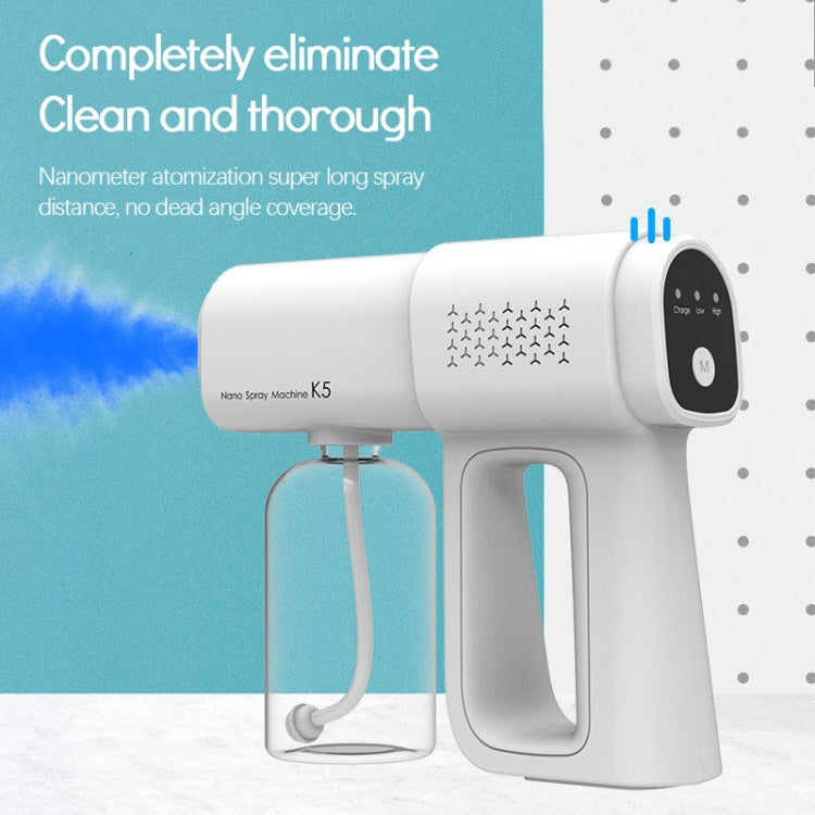 K5 Handheld Blue Light Disinfection Nano Spayer USB Wireless Disinfection Machine(White)