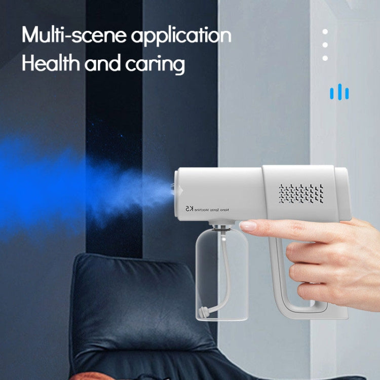 K5 Handheld Blue Light Disinfection Nano Spayer USB Wireless Disinfection Machine(White)