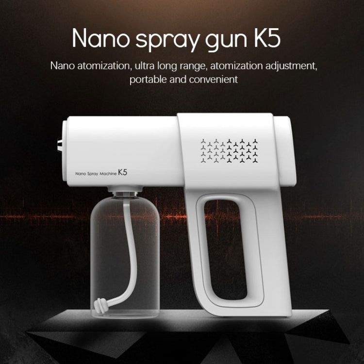 K5 Handheld Blue Light Disinfection Nano Spayer USB Wireless Disinfection Machine(White)