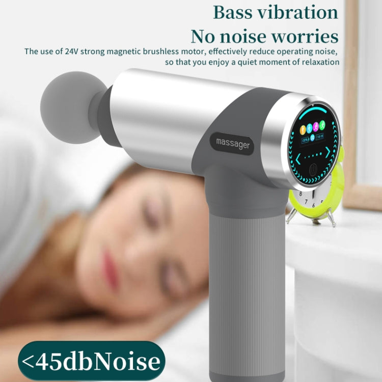 HF-01 60W APP Bluetooth Control Smart Fascia Gun Muscle Relaxation Massager with Touch + Button LCD Screen(Grey)