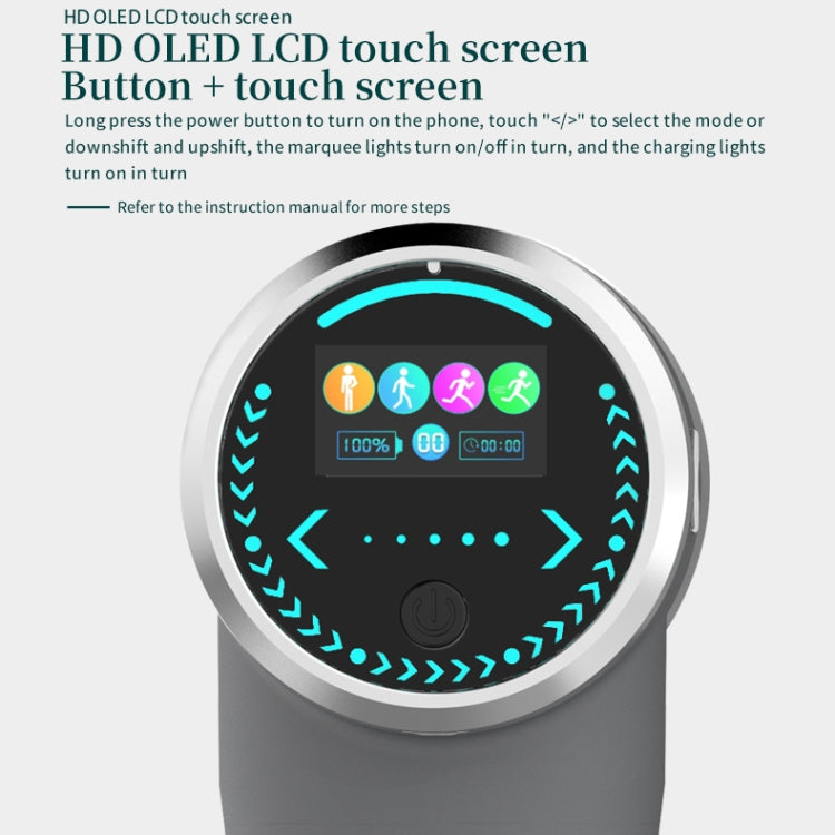 HF-01 60W APP Bluetooth Control Smart Fascia Gun Muscle Relaxation Massager with Touch + Button LCD Screen(Grey)