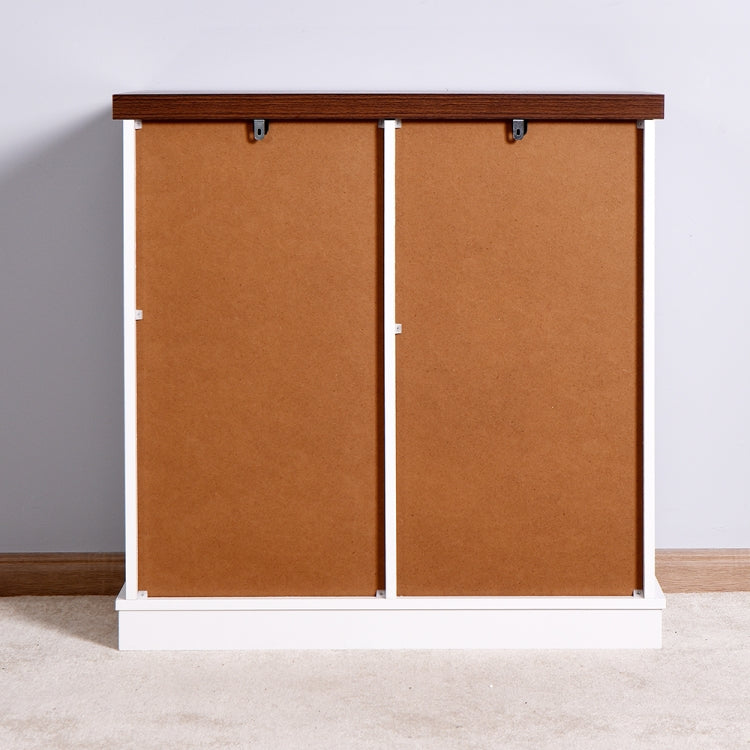 [US Warehouse] Floor-standing MDF Double-layer Storage Cabinet with Sliding Door & Pulleys, Size: 81.2 x 80 x 39cm