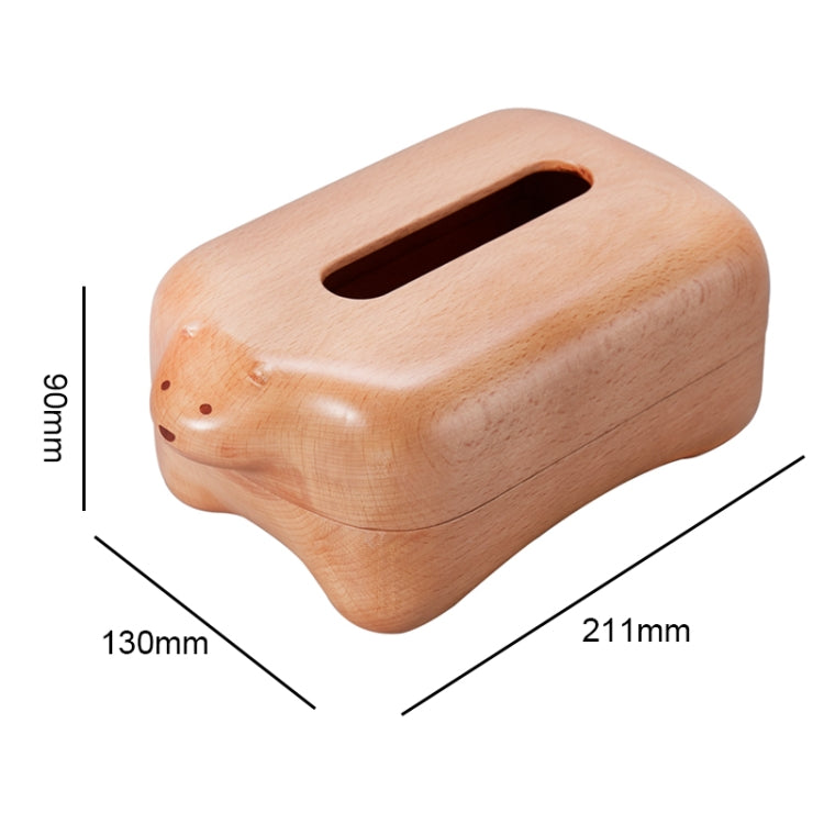 Musor Creative Home Multi Specification Desktop Storage Suction Box, Polar Bear Tissue Box, Beech Wood