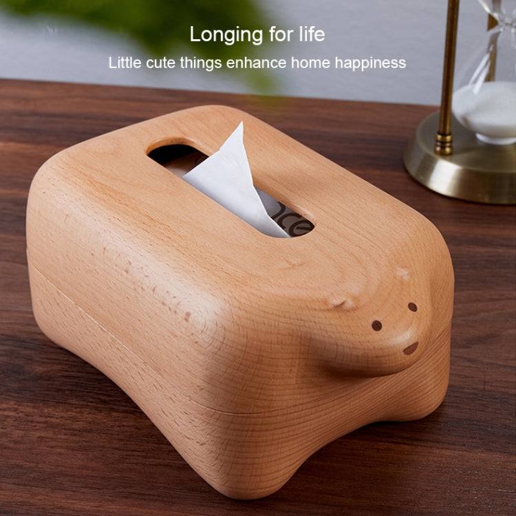 Musor Creative Home Multi Specification Desktop Storage Suction Box, Polar Bear Tissue Box, Beech Wood
