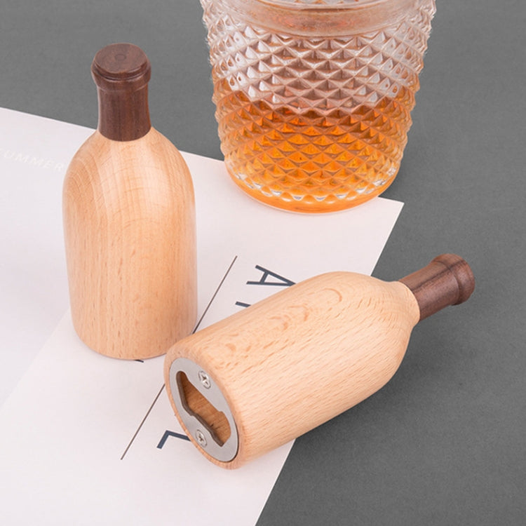 Creative Multifunctional Beer Opener Bottle Shape (Beech)