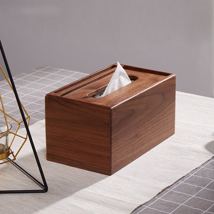 Walnut Living Room Simple Paper Box ,Medium Mobile Phone Holder Tissue Box