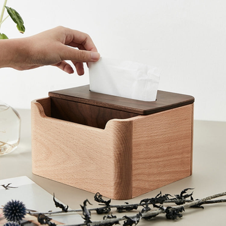 Walnut Lving Room Simple Multifunctional Tissue Storage Box