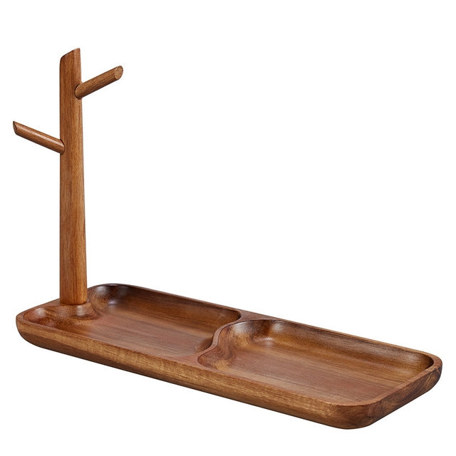 3PCS Solid Wood Key Rack, Porch Storage Rack, Long Style Of Acacia Wood
