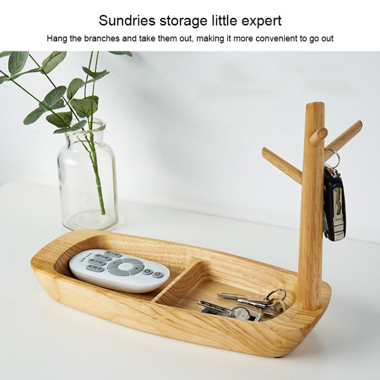 3PCS Solid Wood Key Rack, Porch Storage Rack, Acacia Wooden Boat Type