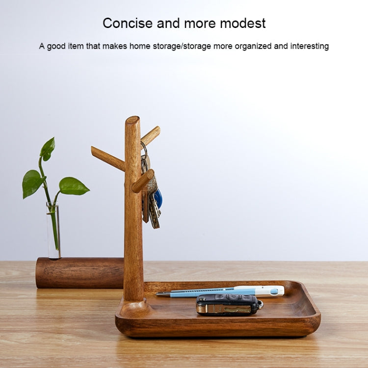 3PCS Solid Wood Key Rack, Porch Storage Rack, Rubber Wood Square