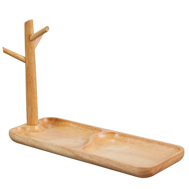 3PCS Solid Wood Key Rack, Porch Storage Rack, Rubber Wood Long Style