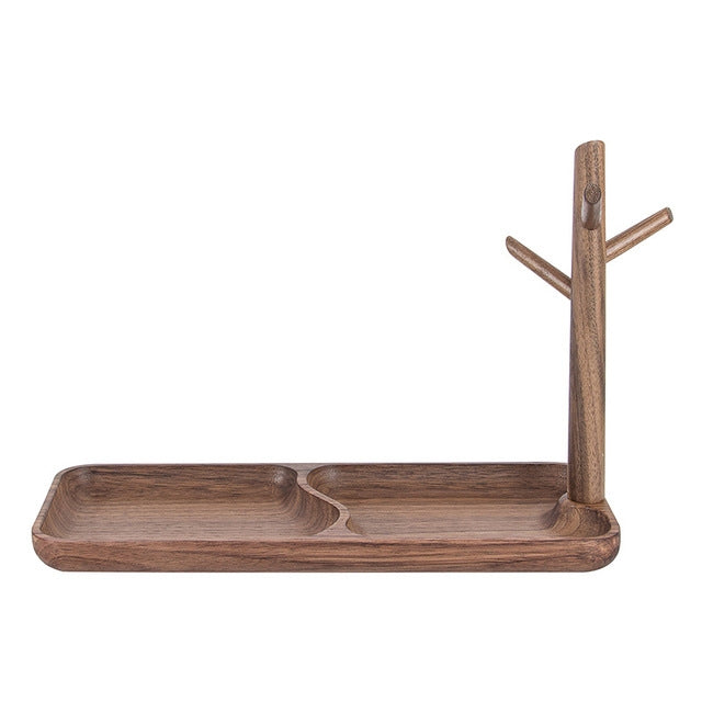 3PCS Solid Wood Key Rack, Porch Storage Rack, Walnut Long