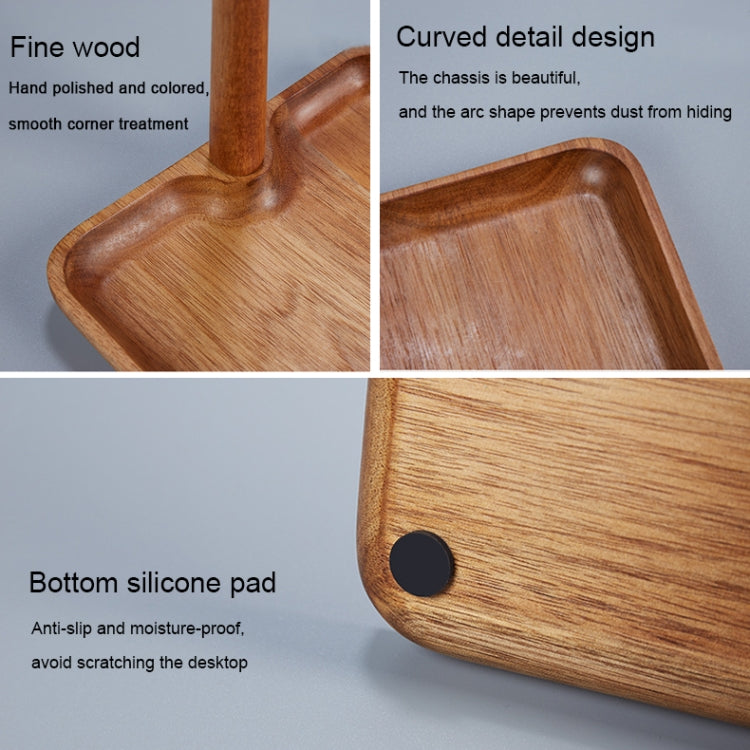 3PCS Solid Wood Key Rack, Porch Storage Rack, Walnut Square