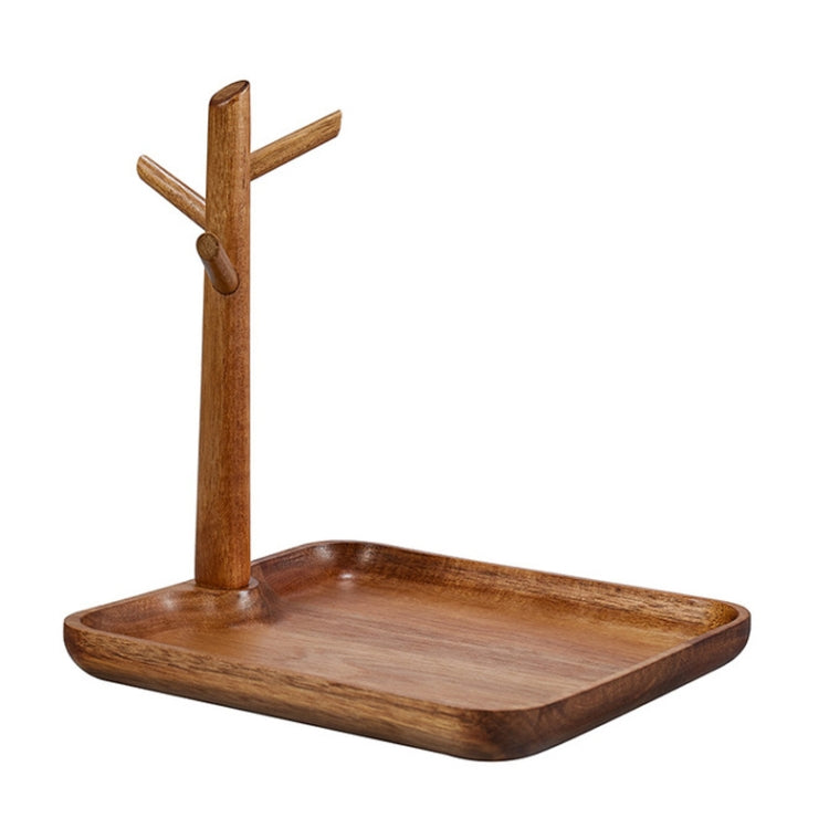 3PCS Solid Wood Key Rack, Porch Storage Rack,Acacia Wood Square