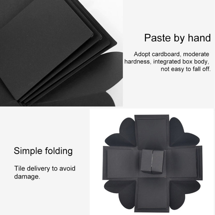 Creative DIY Handmade Photo Album Surprise Explosion Gift Box (Black)