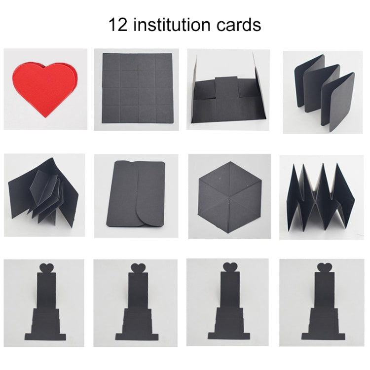 Creative DIY Handmade Photo Album Surprise Explosion Gift Box (Black)