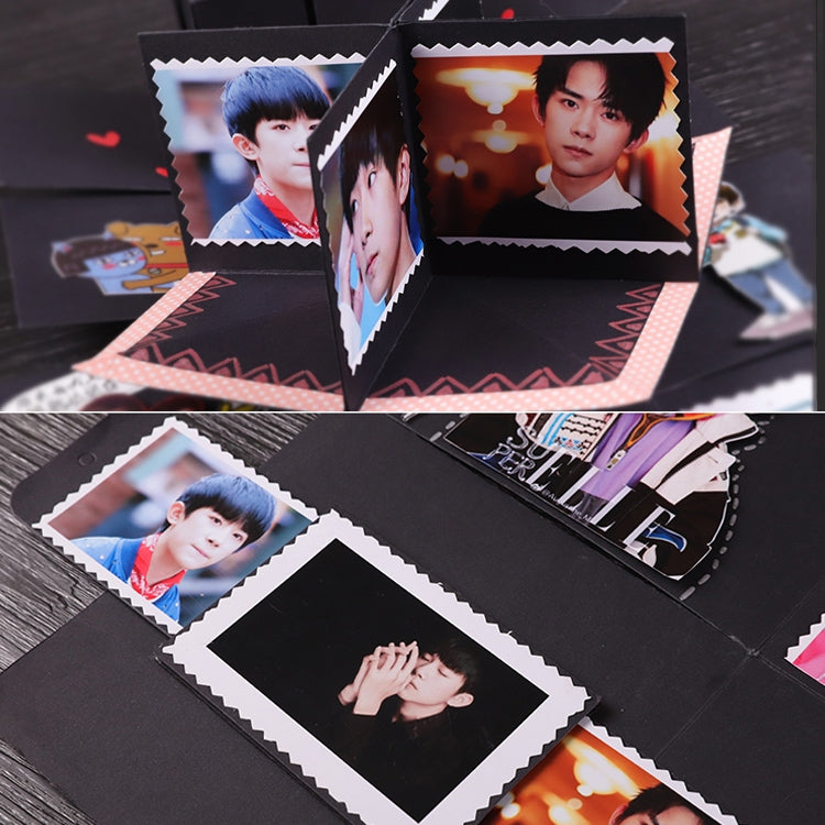 Creative DIY Handmade Photo Album Commemorative Book Time Corridor Surprise Explosion Gift Box, Retro Finished Version