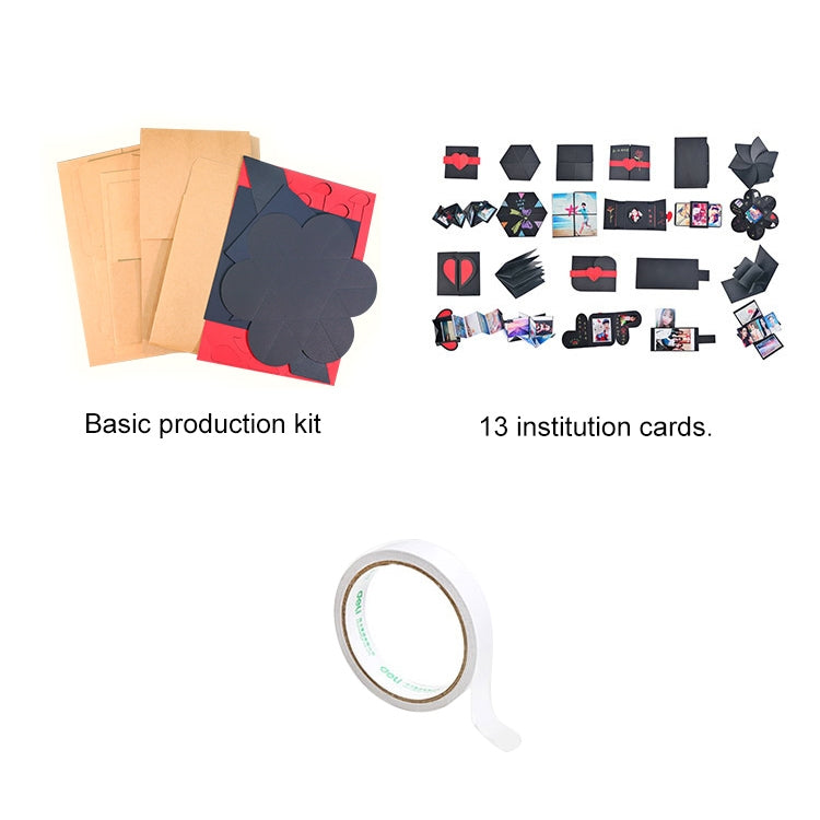 Creative DIY Handmade Photo Album Commemorative Book Time Corridor Surprise Explosion Gift Box, Retro Basic Version