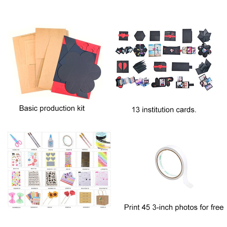 Creative DIY Handmade Photo Album Commemorative Book Time Corridor Surprise Explosion Gift Box, Retro Upgraded Version