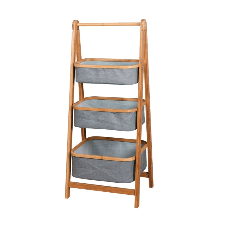 [US Warehouse] Living Room 3-Tier Storage Rack Bedroom Bamboo Rack, Size: : 17.5x13x42.9 inch