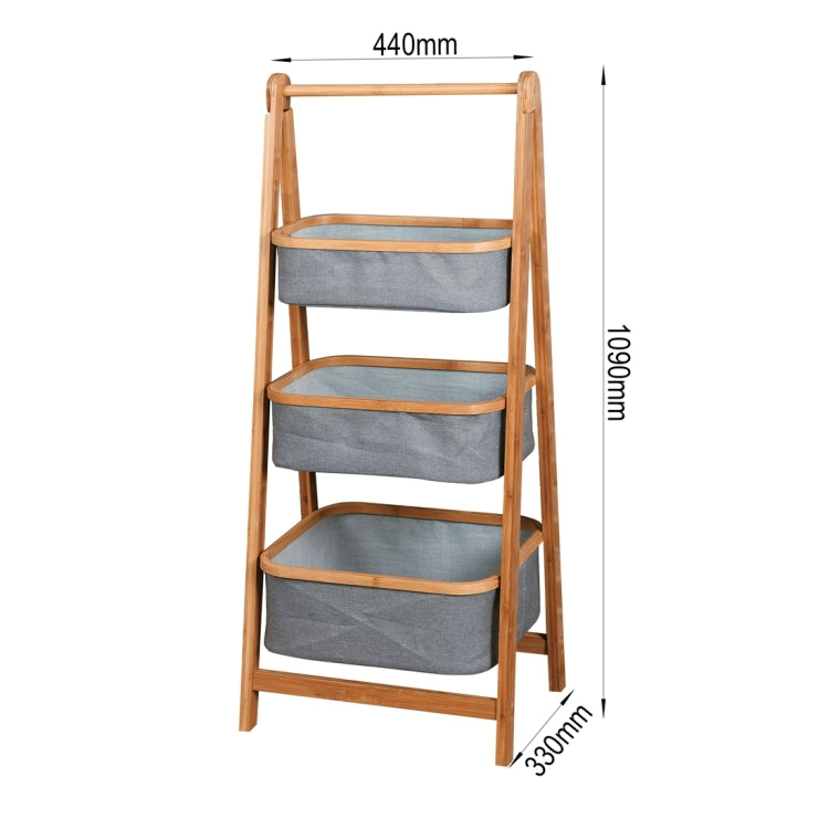 [US Warehouse] Living Room 3-Tier Storage Rack Bedroom Bamboo Rack, Size: : 17.5x13x42.9 inch