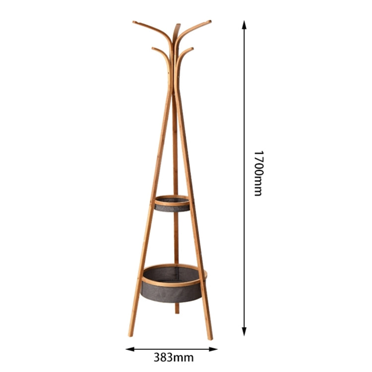 [US Warehouse] Living Room Bamboo Coat Rack with 6 Hooks, Size: 15.1x66.9 inch