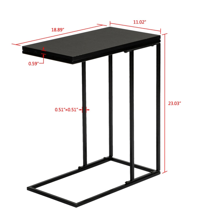 [US Warehouse] C Shape MDF Countertops Iron Base Single Layer Shelf Snack Home Table Decoration, Size: 48x28x58.4cm