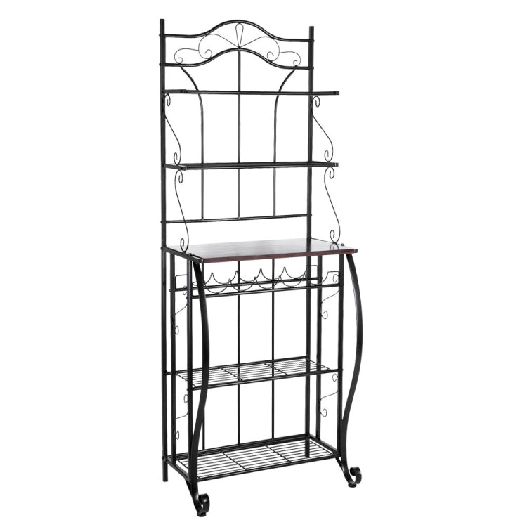 [US Warehouse] 5-Tier Metal Floral Border Kitchen Rack Iron Baking Decoration, Size: 63.5 x 40 x 174cm