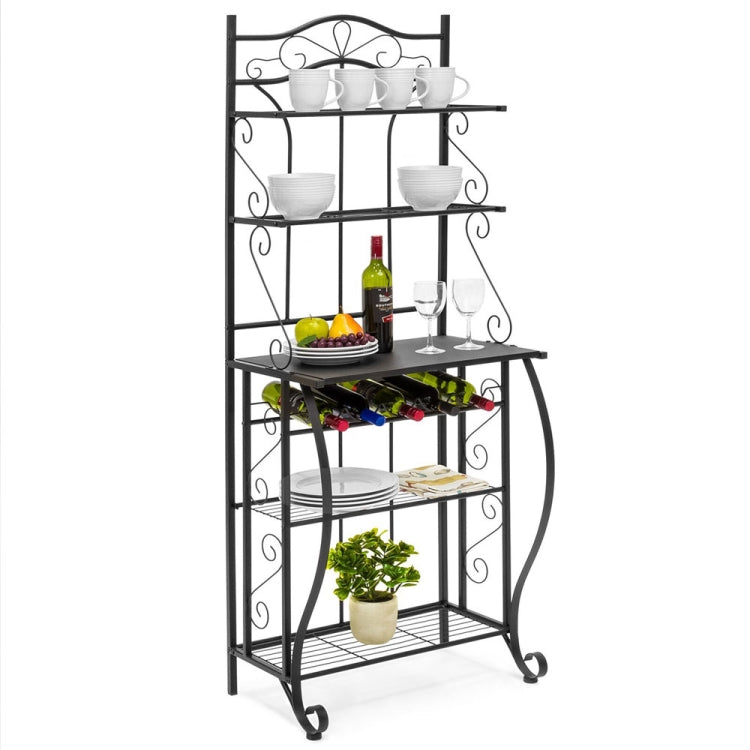 [US Warehouse] 5-Tier Metal Floral Border Kitchen Rack Iron Baking Decoration, Size: 63.5 x 40 x 174cm