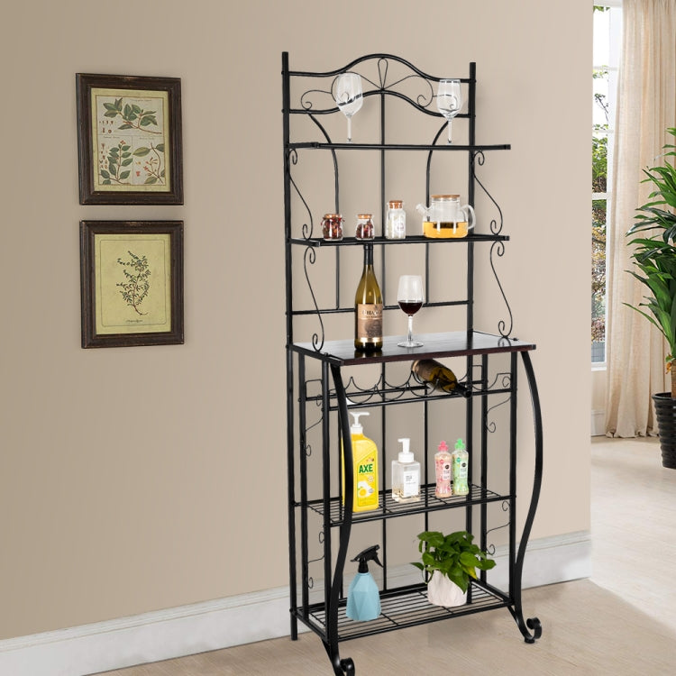 [US Warehouse] 5-Tier Metal Floral Border Kitchen Rack Iron Baking Decoration, Size: 63.5 x 40 x 174cm