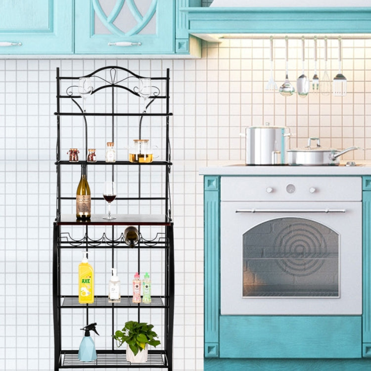 [US Warehouse] 5-Tier Metal Floral Border Kitchen Rack Iron Baking Decoration, Size: 63.5 x 40 x 174cm